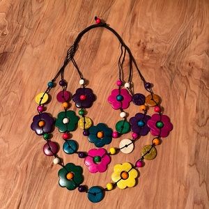 Bright ~ Bold Wooden Bead Necklace, so vibrant and FUN! NWT